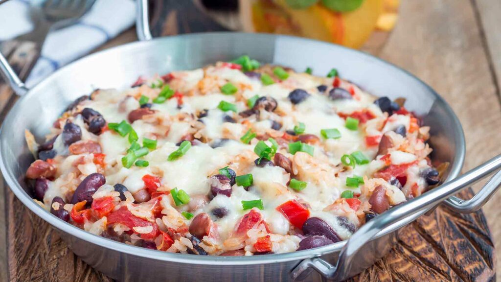 One skillet mexican rice casserole