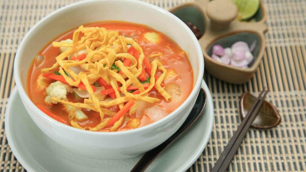 Thai coconut curry noodle soup