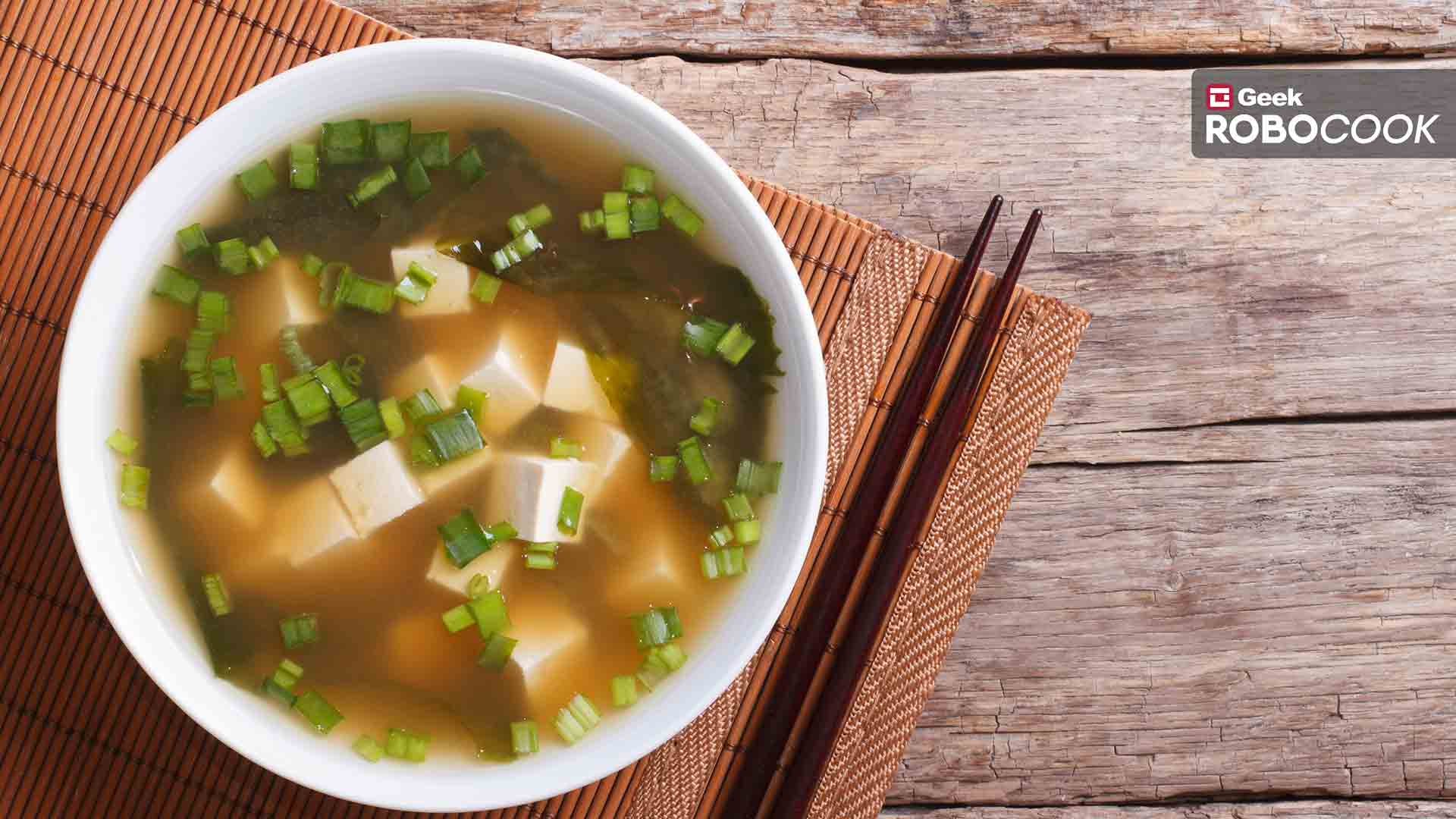 Radish soup with tofu miso cream